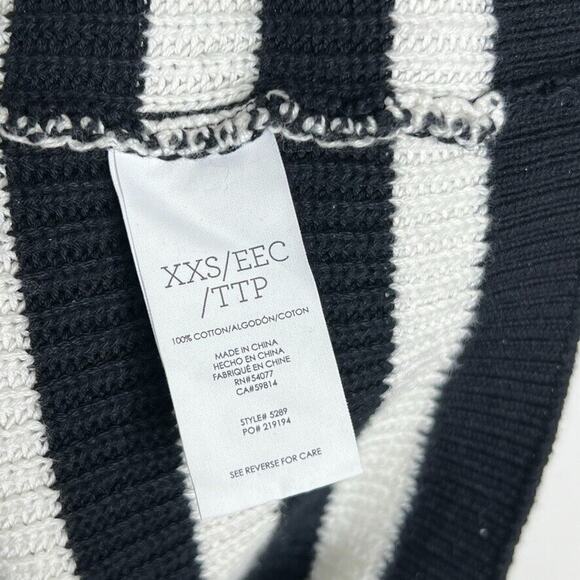 Cabi 5289 Black White Striped V-Neck Oversized Cardigan Sweater Size XXS - Picture 5 of 10